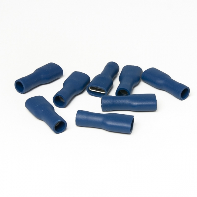 Blue Fully Insulated Female Push On Terminals (pack Of 100) 