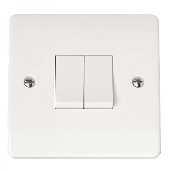 Scolmore Click Mode 10A 2 Gang 2 Way Plate Switch