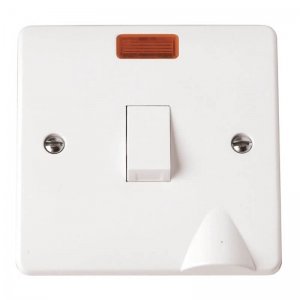Scolmore Click Mode 20A Double Pole Switch With Neon & Optional Bottom Flex Outlet