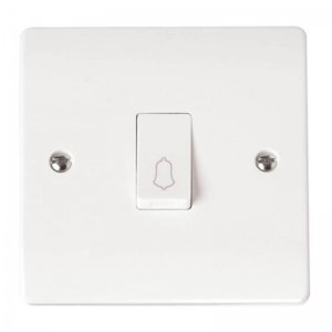 Scolmore Click Mode 10A 1 Gang 1 Way Retractive Bell Switch