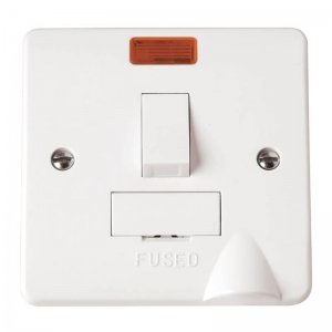 Scolmore Click Mode 13A Switched Fused Connection Unit With Neon & Optional Bottom Flex Outlet