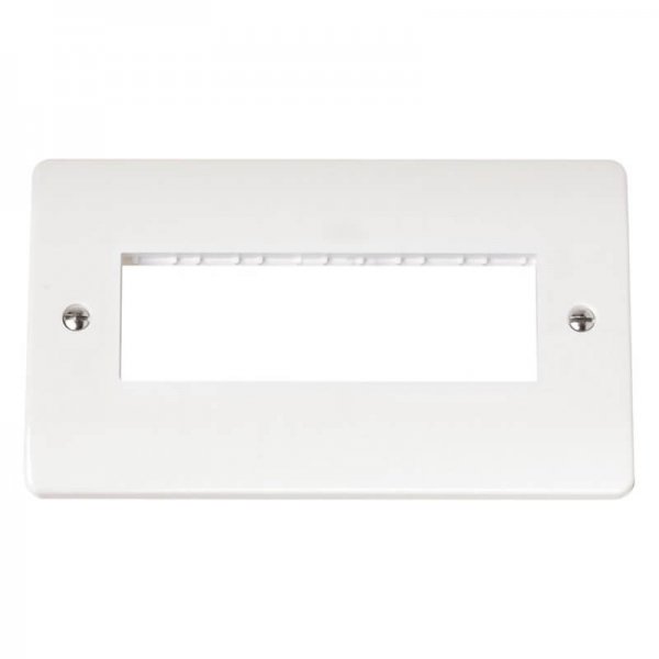 Scolmore Click Mode 2 Gang MiniGrid Unfurnished Plate - 6 In-Line Apertures