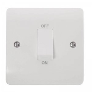 Scolmore Click Mode 45A 1 Gang Double Pole Switch With White Rocker
