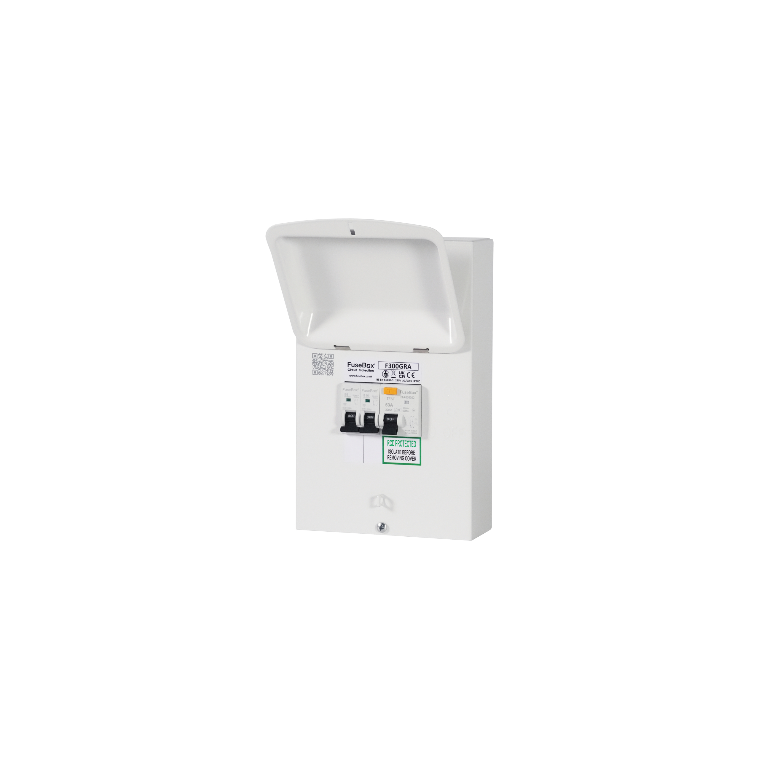 FuseBox Garage Consumer Unit 2 Way – 63A Main Switch / RCD F300GRA