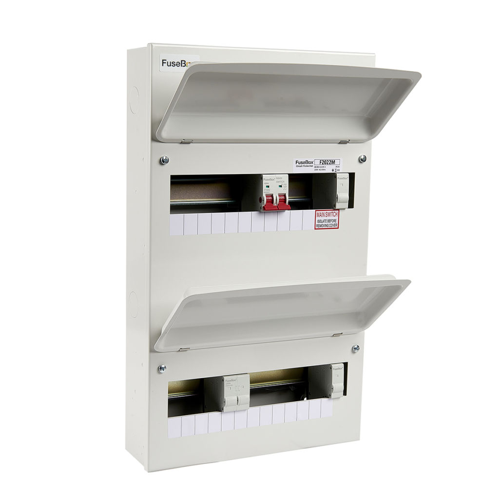 Fusebox Consumer Unit 22 Way (11/11 Double Bank) 100A Main Switch