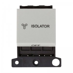 Scolmore Click MiniGrid 10A 3 Pole Fan Isolation Switch Module - Click White
