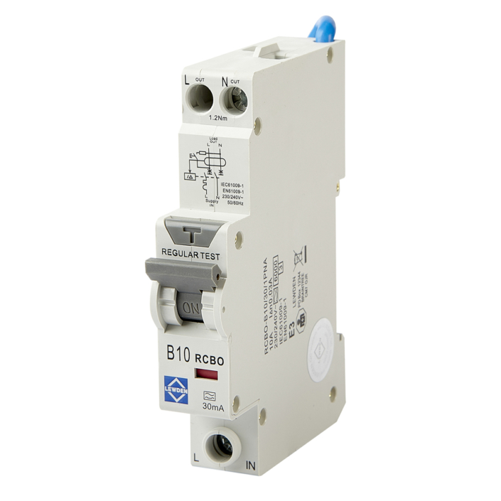 Lewden Compact RCBO 10A 30mA 6kA Double Pole – Type A (B Curve ...