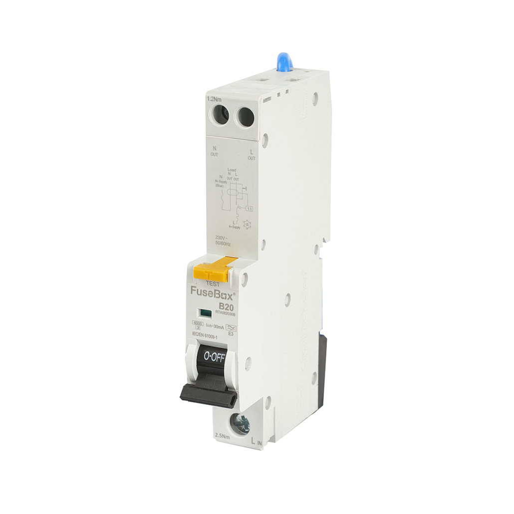 Fusebox Type A RCBO 20A 30mA 6kA B Curve | DTR Electrical Supplies