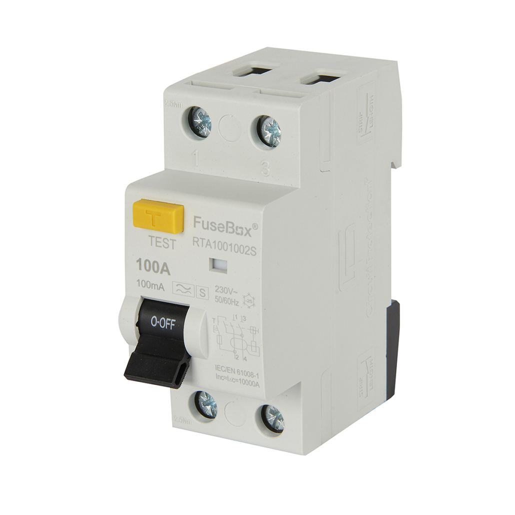 Fusebox 100A 100mA 2P RCD Type A DTR Electrical Supplies